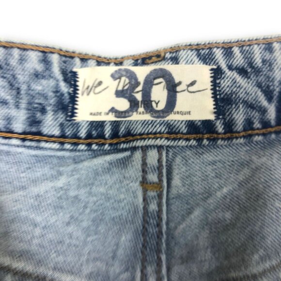 We The Free Women's Lived in Blue Jeans Sz 30 High Waist Button Fly Acid Wash - Picture 6 of 12